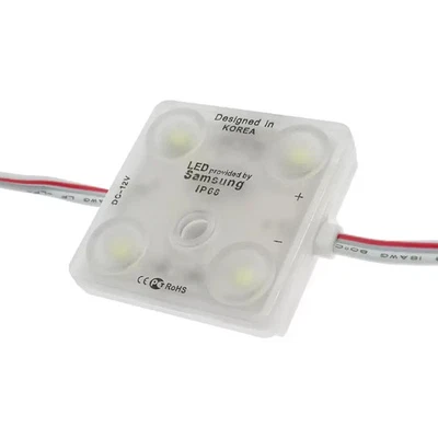 Moduli Led SMD 12V 2W 4 Led IP68 catena 20pz per insegne pubblicitarie - Immagine 1 di 3