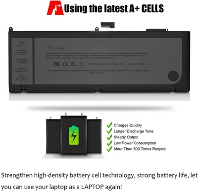 A1382 便携式电脑电池 适用于 MacBook Pro 15 英寸 仅适用于 2011 年早期/晚期 2012 年中期 — 第 1/4 张图片