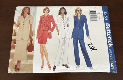 Butterick Pattern 4885 Fast & Easy Jacket Skirt Pants Women’s Size 12-16 Uncut - Image 1 of 2
