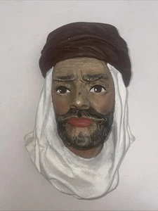 Vintage Arabian Desert Man Chalkware Head - Picture 1 of 10