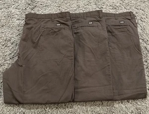 LOT OF 3 Cintas Comfort Flex Brown Work Pants Size 50x30 945-50 Very Comfortable - Picture 1 of 15