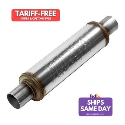 Flowmaster FLO71415 Round 20 in Long Stainless Muffler Universal Performance Par - Image 1 of 4