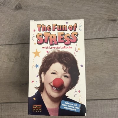 Loretta LaRoche WGBH The Fun of Stress; 2 VHS, Fake-Nose Glasses, Red Clown Nose - Image 1 of 4