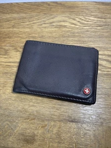 Alpine Swiss men's dark brown leather bi-fold wallet - Picture 1 of 12