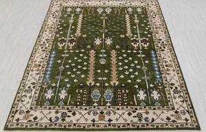 Vintage Turkish Green Oushak Rugs Oriental Hand Knotted Area Rugs For Livingroom - Picture 1 of 6