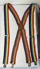 Suspendentifs réglables vintage Hold Up arc-en-ciel rayés Mork & Mindy années 1980