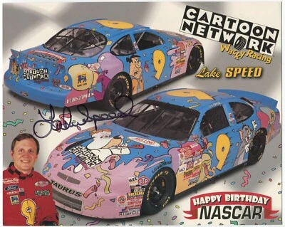 Foto firmada por Lake Speed de 8x10 piloto de carreras NASCAR Foto 1 de 2
