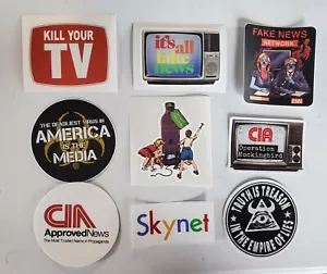 Fake News CNN SUCKS Stickers MEDIA THE VIRUS HOAX 9 PACK OPERATION MOCKINGBIRD - Picture 1 of 12