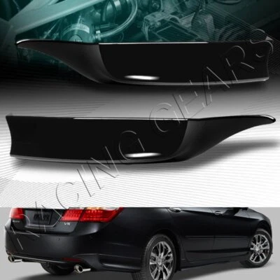 HFP СТИЛЬ ОКРАШЕННЫЙ ЧЕРНЫЙ ЗАДНИЙ БАМПЕР СПОЙЛЕР КРОМКИ 2 ШТ ПОДХОДИТ 13-15 ХОНДА АККОРД 4DR - Изображение 1 из 4