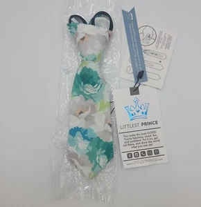 NWT Littlest Prince Plaid Zipper Tie Sz9-24m Teal & Mint Floral 0-9 months - Picture 1 of 4