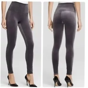 Leggings Spanx Ready To Wow vita alta grigio argento velluto taglia 1X - Foto 1 di 9