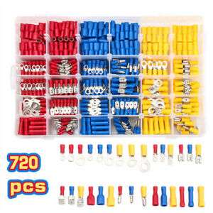 720PCS Assorted Wire Crimp Terminal Connectors Kit Insulated AWG22-10/0.5-6.0mm²