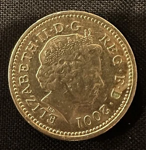 2001 Queen Elizabeth ii Pound Coin DECUS ET TUTAMEN UPSIDE DOWN  - Free Shipping - Picture 1 of 5