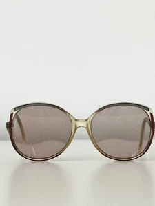 Vintage 70s 80s Women’s Sunglasses Eyeglass Frames Amber Burgundy Silver - Picture 1 of 8