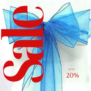 ORGANZA - TURQUOI - Chair Sashes Bows for Wedding Reception Event Banquets Chair - Picture 1 of 2