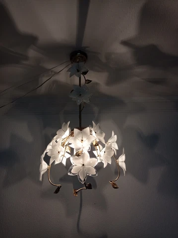 Murano Vintage White Glass Chandelier Light Ceiling Fixture Lighting Lamp Cover