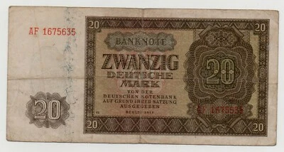 GERMANY 20 MARK 1948 PICK 13 LOOK SCANS  - Image 1 of 2