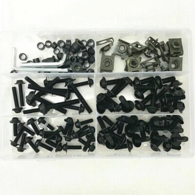 177Pcs Motorcycle Fairing Bolts Kit Fastener Clips Screw Bodywork Bumper Panel - Image 1 of 4