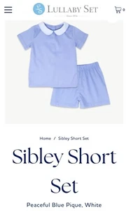Boutique Lullaby Set Boys Sibley Short Set Peaceful Blue Size 5 Classic - Picture 1 of 5