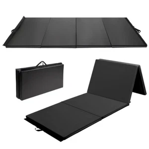 Goplus 4'x10'x2" Gymnastics Mat Folding Panel Gym Fitness Exercise Mat Black - Picture 1 of 8