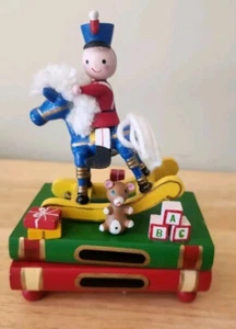 Vintage 1986 Wooden Musical Rocking Horse Its a Small World Animated. TESTED - Picture 1 of 8