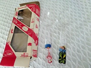 Vtg Clear Hard Plastic Souvenir  Salad Spoons Winter Haven Fl Flamingo Carrib - Picture 1 of 5