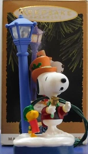 Peanuts Snoopy Woodstock Caroling Hallmark Keepsake Ornament MIB - Picture 1 of 8