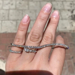 8.40Ct Round Cut Lab Created Diamond 14k White Gold Plated 925 Tennis Bracelet - Picture 1 of 4