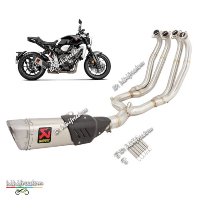 Tubo dianteiro sistema de exaustão completo + silenciador de pontas de carbono para Honda CB1000R 2018-2024 - Imagem 1 de 4