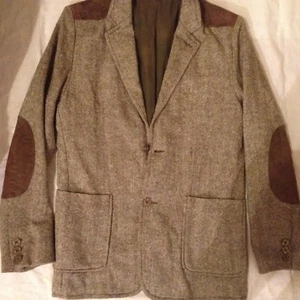 JACK & JONES RIDERS WESTERN VINTAGE BLAZER JACKET WINTER W/ PATCHES SZ M - Picture 1 of 11