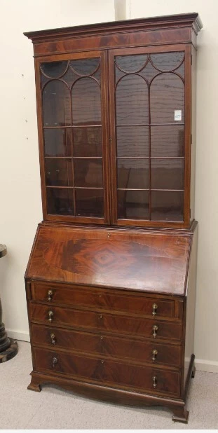 MAHOGANY SLANT-FRONT SECRETARY BOOKCASE - Image 1 of 1