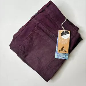 prAna Pants 2/26 Black Plum Ombre Jett Organic Cotton LR Fitted Coated Jeans NWT - Picture 1 of 9