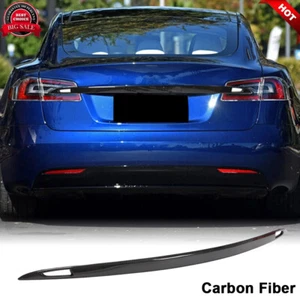 Für Tesla Model S 2016-2023 Echt Carbon Hecktür Heck Kofferraumklappe Deckel Abdeckung Blende - Bild 1 von 12