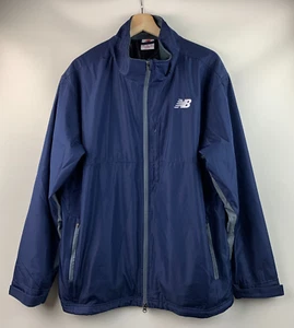 New Balance Jacket Navy Blue Stand Collar Zip Pockets Drawcord Hem Lined Size L - Bild 1 von 12