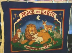 Tela de edredón de algodón Peace On Earth Goodwill to All Cranston Panel 35" x 44" - Imagen 1 de 2