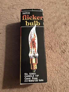 Vintage Satco Flicker Bulb Clear Candle Tip 120 Volts NIB - Picture 1 of 4