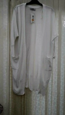 BNWT M & S Per Una long soft white pocket cardigan - size XS (RRP £29.50) - Image 1 of 3