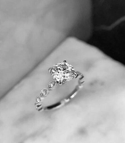 1.60CT White Round Cut Dragon Nail Prong Set CZ Engagement Ring 925 Silver - Image 1 of 1