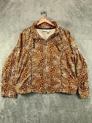 Chaquetas grandes para mujer Softshell microfibra Kim Rogers marrón guepardo prt cremallera completa Foto 1 de 4