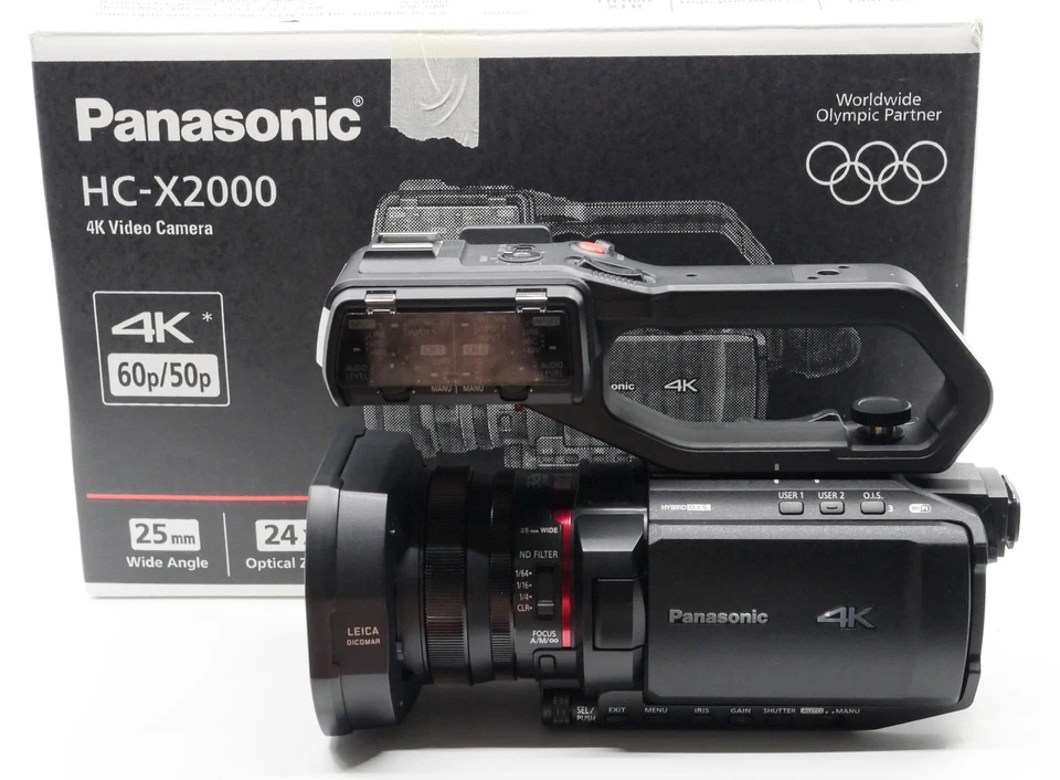 TOP!  - nur 3 Betriebsstunden - Panasonic HC-X2000E - HC-X2000 4K Camcorder OVP - Bild 1 von 4