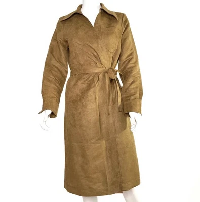 Banana Republic Vegan Suede Horse Hair Wrap Dress Womens SZ 6 Sophisticate Chic - Image 1 of 4