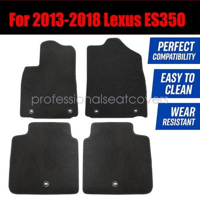 New Floor Mats Carpet Velour For 2013 2014 2015 2016 2017 2018 Lexus ES350 Black - Image 1 of 4