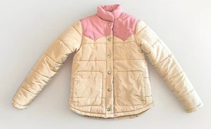 Women’s Small Stoic Puffer Jacket, Two Tone, Button Up, Pink/ Peach *ShipsFAST - Picture 1 of 9