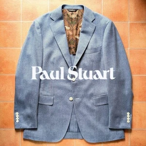 Paul Stuart Aqua Wool Tailored Jacket Piqué Pattern Silk Linen Blend Size 46 - Picture 1 of 24