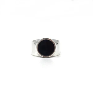 Anillo de plata de ley 925 de ónix negro para hombre anillo de banda sólido... - Imagen 1 de 12