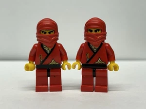 LEGO 2 Red Ninja Minifigure cas050 3051 3053 3052 3074 3050 CMF Lot Rare Retired - Picture 1 of 5