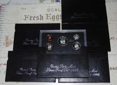United States Mint Silver Proof Sets.. 6.. 1992. 1994, 1995, 1996, 1997, 1998 - Image 1 of 4