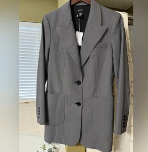 Body by Victoria NEU Long Anzug Sakko Blazer Damen 14 schwarz grau 2 Knöpfe - Bild 1 von 6