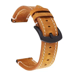 Rindsleder echt Leder Uhrenarmbänder Armbanduhr Armband Uhrenteil hellbraun 22 mm - Bild 1 von 5