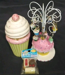 Cupcake Dekor Set - Wein Topper, Porzellan Aufbewahrung, Radiergummis - süß in gutem... - Bild 1 von 5